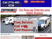Tablet Screenshot of dependableservices.com